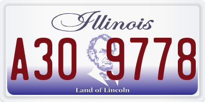 IL license plate A309778