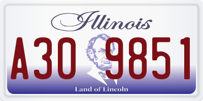IL license plate A309851