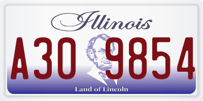 IL license plate A309854