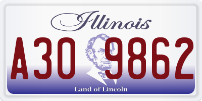 IL license plate A309862