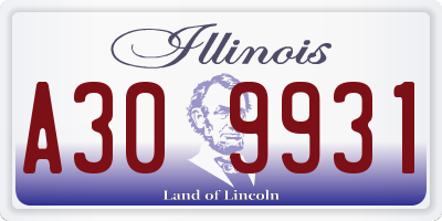 IL license plate A309931