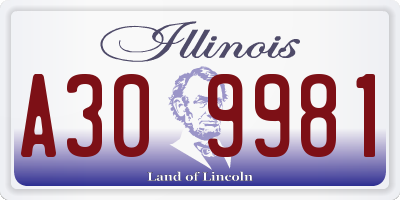 IL license plate A309981
