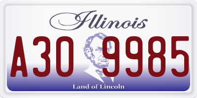 IL license plate A309985