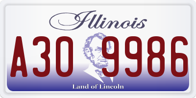 IL license plate A309986