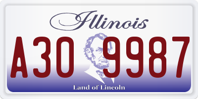 IL license plate A309987