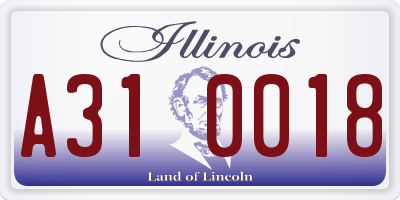 IL license plate A310018