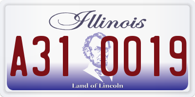 IL license plate A310019