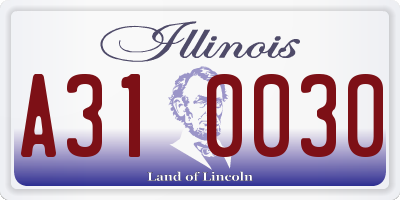 IL license plate A310030