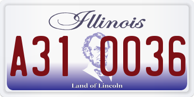 IL license plate A310036