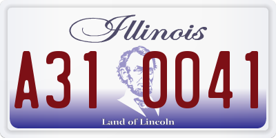IL license plate A310041
