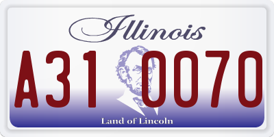 IL license plate A310070