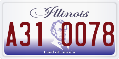 IL license plate A310078