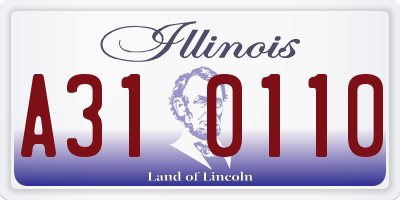 IL license plate A310110