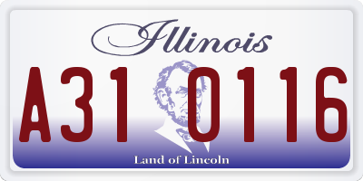 IL license plate A310116