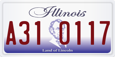 IL license plate A310117