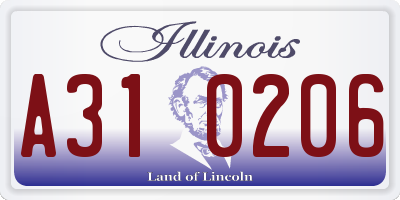 IL license plate A310206