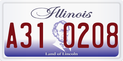 IL license plate A310208