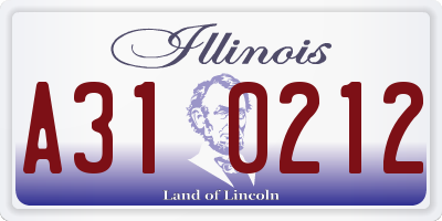 IL license plate A310212