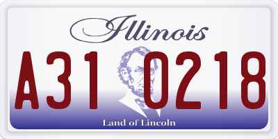 IL license plate A310218