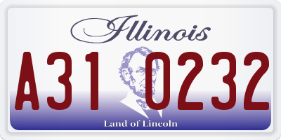 IL license plate A310232