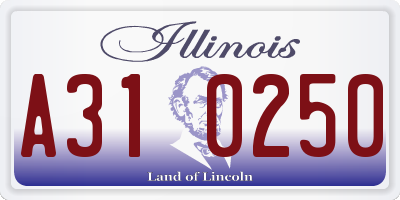 IL license plate A310250