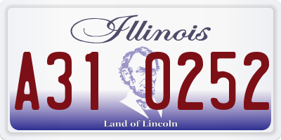 IL license plate A310252