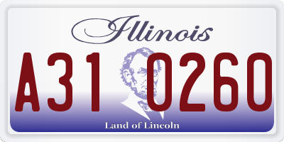IL license plate A310260