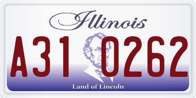 IL license plate A310262