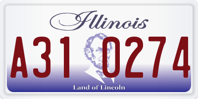IL license plate A310274