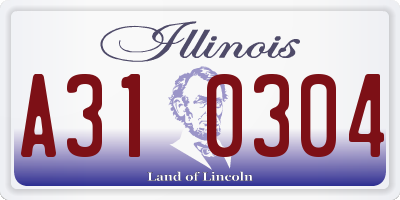 IL license plate A310304