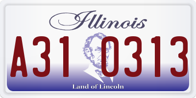 IL license plate A310313