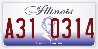 IL license plate A310314