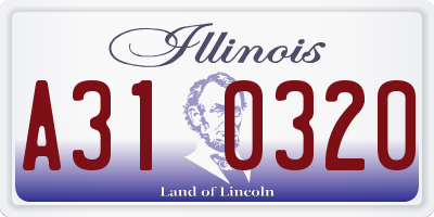 IL license plate A310320