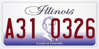 IL license plate A310326