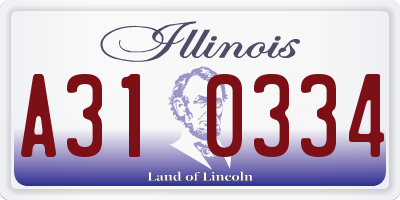 IL license plate A310334