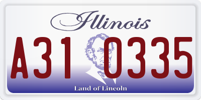 IL license plate A310335