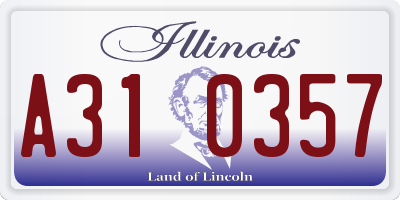 IL license plate A310357
