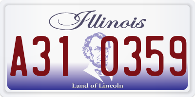 IL license plate A310359
