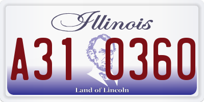 IL license plate A310360
