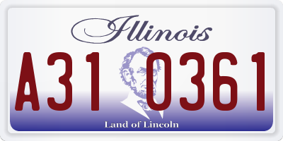 IL license plate A310361