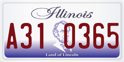 IL license plate A310365