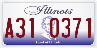 IL license plate A310371