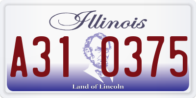 IL license plate A310375