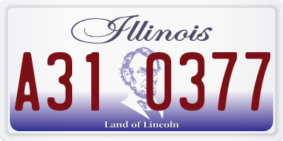 IL license plate A310377