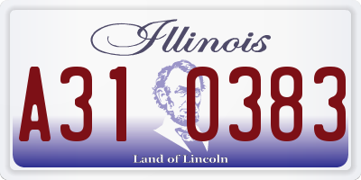 IL license plate A310383