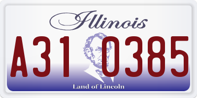 IL license plate A310385