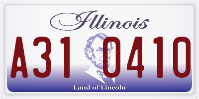 IL license plate A310410