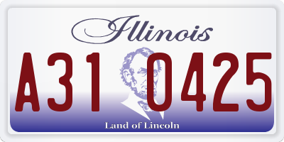 IL license plate A310425