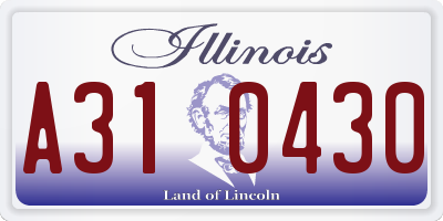 IL license plate A310430