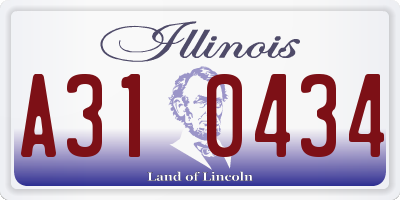 IL license plate A310434